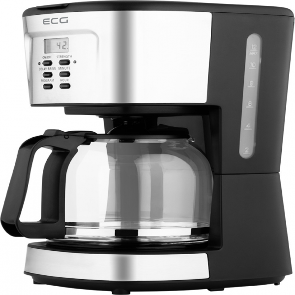 Cafetiera ECG KP 2125 Supreme, 900 W, 1.5 L, 12 cesti, LCD, bol din sticla - Cod produs: 156782