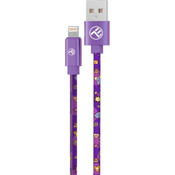 Cablu de date Tellur Graffiti TLL155601, USB-A, compatibil iPhone, 1m, Mov - Cod produs: 158096