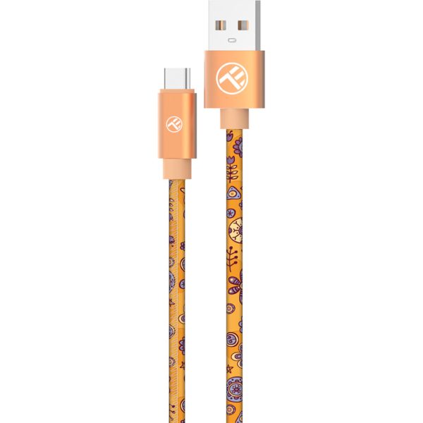 Cablu de date Tellur Graffiti TLL155651, USB-A - Type-C, 1m, Orange - Cod produs: 158093