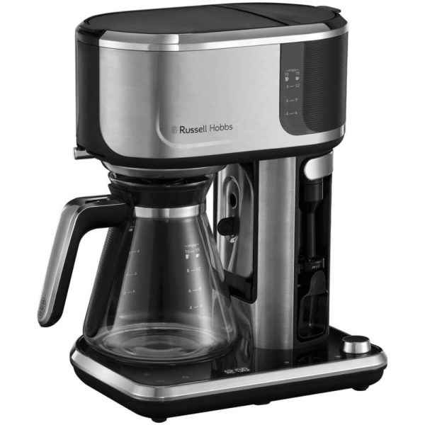 Cafetiera Russell Hobbs Coffee Bar Attentiv 26230-56, 1.25 L, 1400 W, Sistem anti-picurare, Spumant lapte, Gri/Negru - Cod produs: 156445