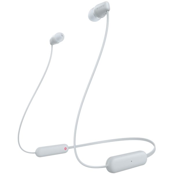 Casti In-Ear Sony WI-C100W, Wireless, Bluetooth, IPX4, Microfon, Fast pair, Autonomie 25 ore, Alb - Cod produs: 151582