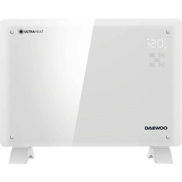 Convector electric smart Daewoo DGH1000WIFI, 1000 W, Suprafata incalzire sticla, Wi-Fi, Compatibil Android si iOS, Touch control, Display LED, Timer, Alb - Cod produs: 159546