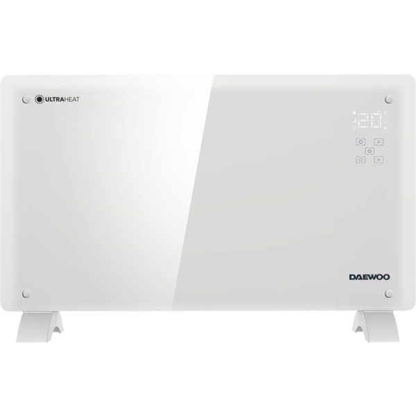 Convector electric smart Daewoo DGH1500WIFI, 1500 W, Suprafata incalzire sticla, Wi-Fi, Compatibil Android si iOS, Touch control, Display LED, Timer, Alb - Cod produs: 159548