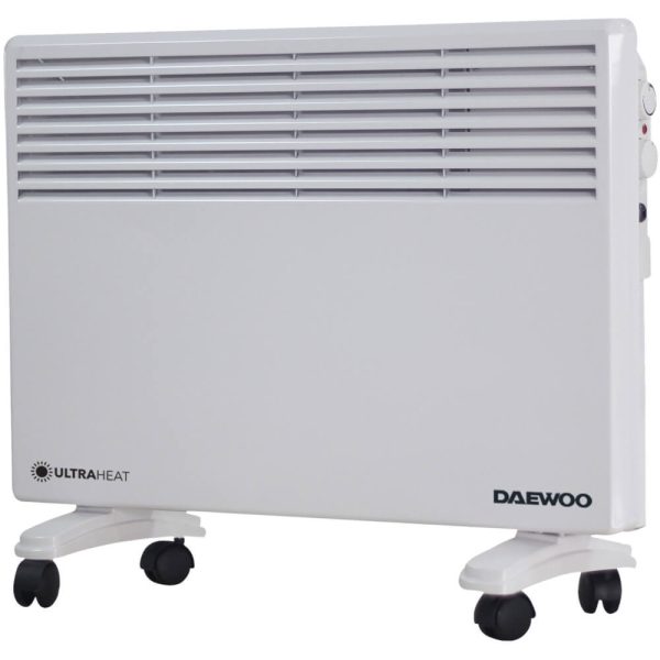 Convector electric Daewoo DPH1500W, 1500 W, 2 trepte de putere, Protectie la supraincalzire, Termostat reglabil, Indicator luminos, Alb - Cod produs: 159538