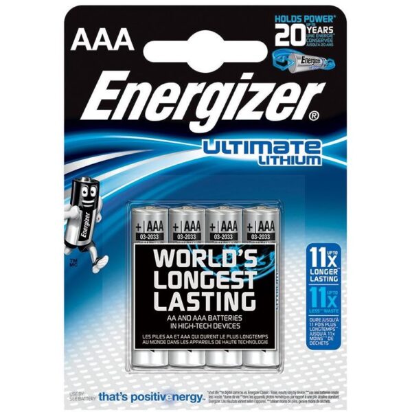 Baterii 7638900273267, ENERGIZER Ultimate Lithium, AAA, L92, 1.5V, 4 pcs - Cod produs: 7638900273267