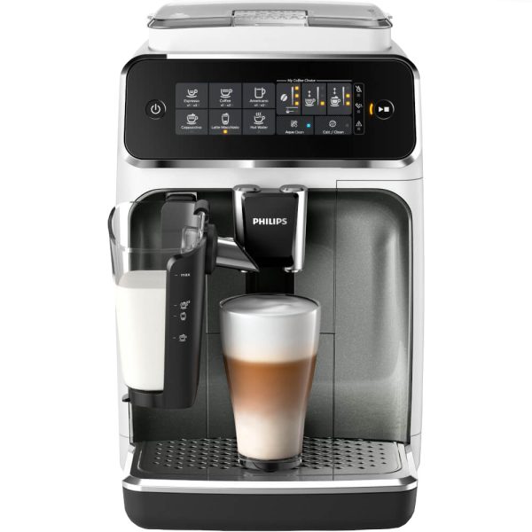 Espressor automat Philips 3200 LatteGo  EP3249/70, 1500 W, 1.8 L, 15 bar, 12 setari de macinare, Rasnita ceramica, Filtru AquaClean, Setarea ECO, Alb/Gri - Cod produs: 150463