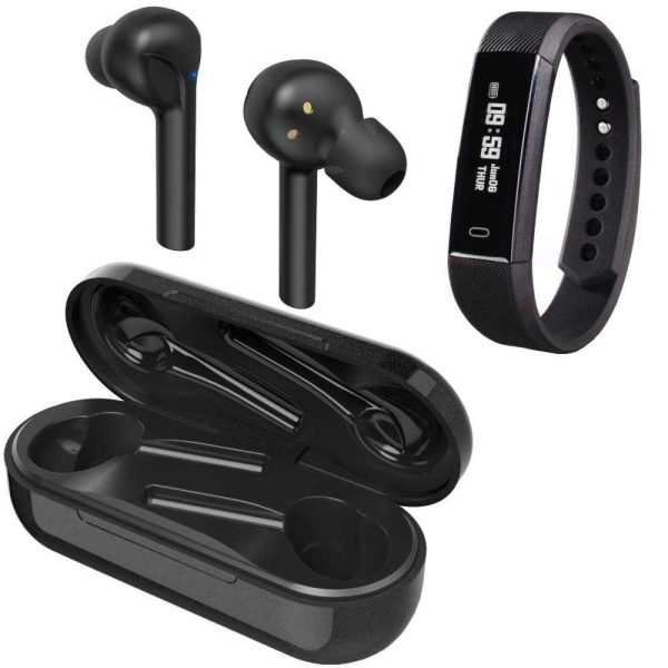 Pachet: Casti True Wireless Hama Voice Style 177057, Bluetooth, Negru + Smartband Hama Fit Track 1900, Negru - Cod produs: 147102