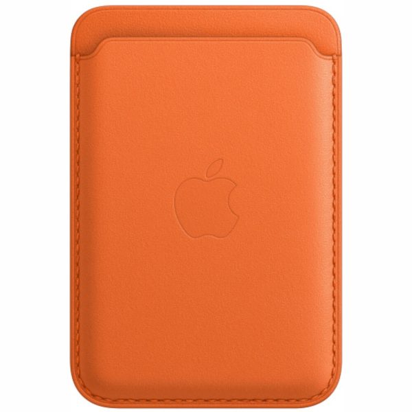 Husa de protectie Apple Leather Wallet MagSafe pentru iPhone, Orange - Cod produs: 154134