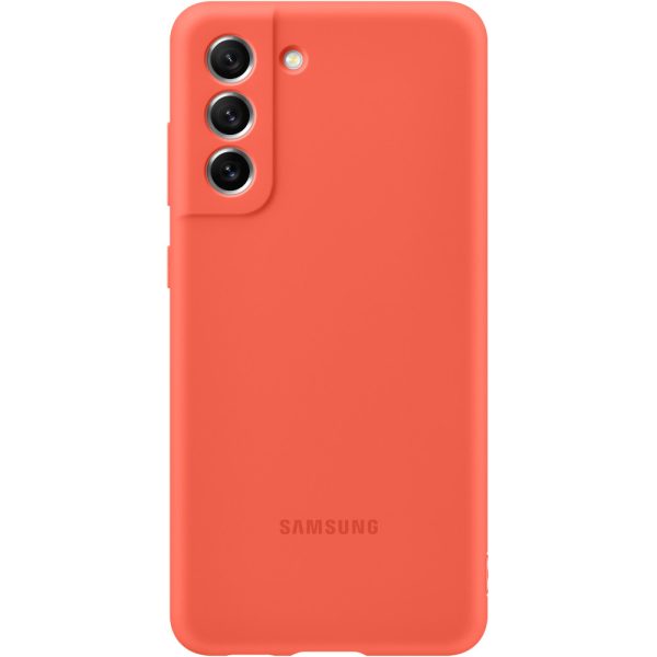 Husa de protectie Samsung Sillicone Cover pentru Galaxy S21 FE, Coral - Cod produs: 150371