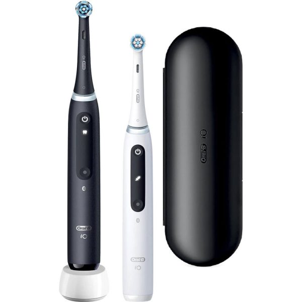 Set 2 periute de dinti electrice Oral-B iO5, 5 programe, 2 capete, Alb/Negru - Cod produs: 153152