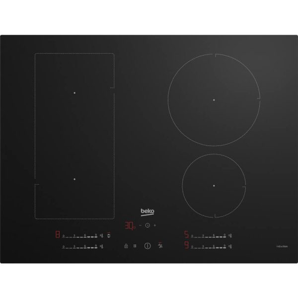 Plita incorporabila Beko HII74700UF, Inductie, 4 zone de gatit, 9 trepte de putere, Booster, Timer, Power Management, Negru - Cod produs: 154528