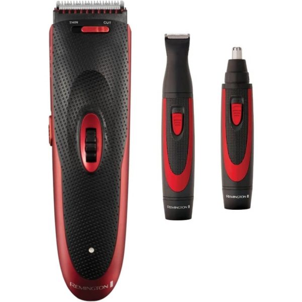 Set de tuns 3 in 1 Remington HC905,  Aparat de tuns, Trimmer, Aparat de tuns de precizie, Acumulator, 45 min, Negru/Rosu - Cod produs: 156453