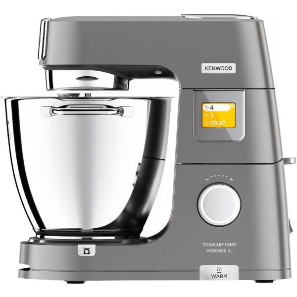 Robot de bucatarie KENWOOD KWL90.004SI Titanium Chef Patissier XL, 1400 W, 2 vase 7l/5l, 13 trepte de viteza, 6 functii presetate, Cantar, 4 accesorii, Argintiu - Cod produs: 154426