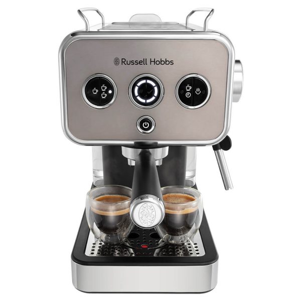 Espressor manual Russell Hobbs Distinction Titanium 26452-56, 1350 W, 1 L, 15 Bari, Argintiu - Cod produs: 156446