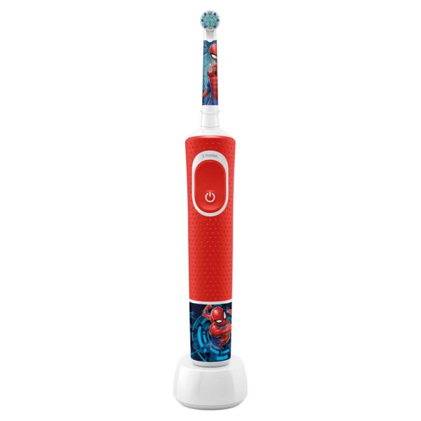 Periuta de dinti electrica Oral-B Vitality Spiderman pentru copii, Curatare 2D, 2 programe, 1 capat, 4 stickere incluse, Rosu - Cod produs: 153146