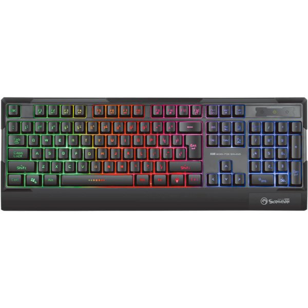 Tastatura gaming Marvo K606, USB, iluminare Rainbow, Negru - Cod produs: 155083