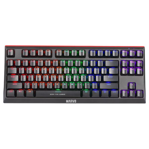 Tastatura gaming Marvo KG953 TKL, USB, iluminare Rainbow, Negru - Cod produs: 155084