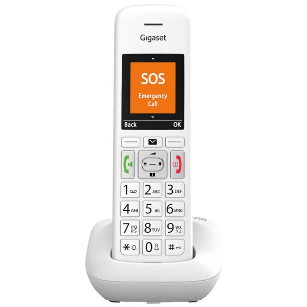 Telefon fara fir DECT Gigaset E390, Agenda 200 contacte, Alarma, Alb - Cod produs: 153892